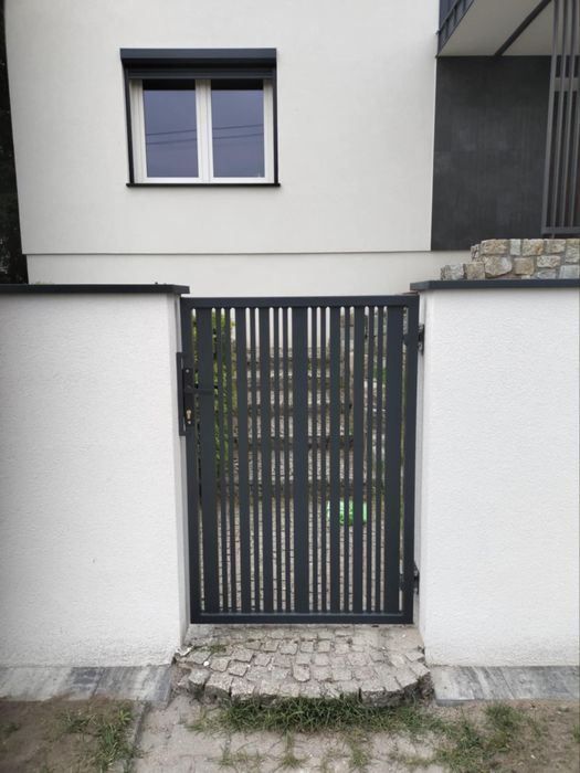 Brama dwuskrzydlowa przesuwana furtka ogrodzenie palisadowe