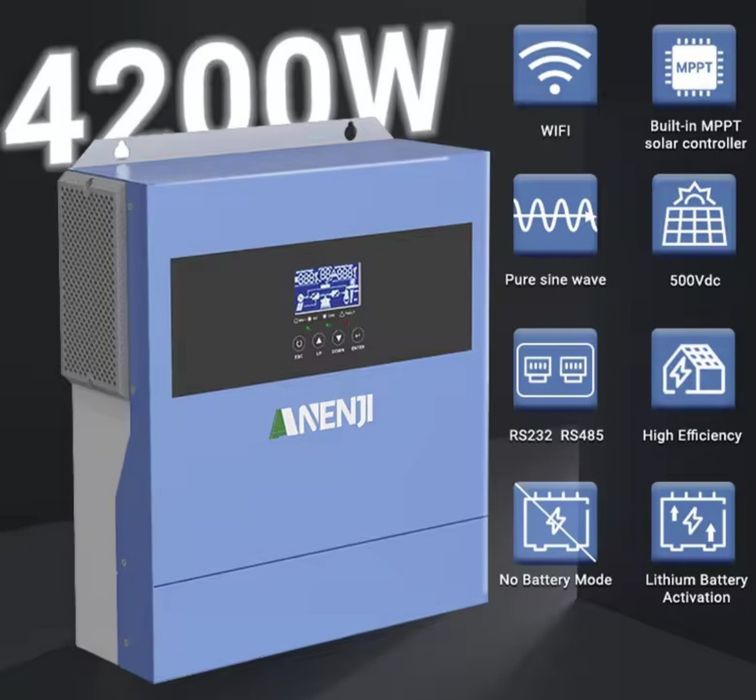 Гібридний інвертор ANENJI 4KW 24V WIFI