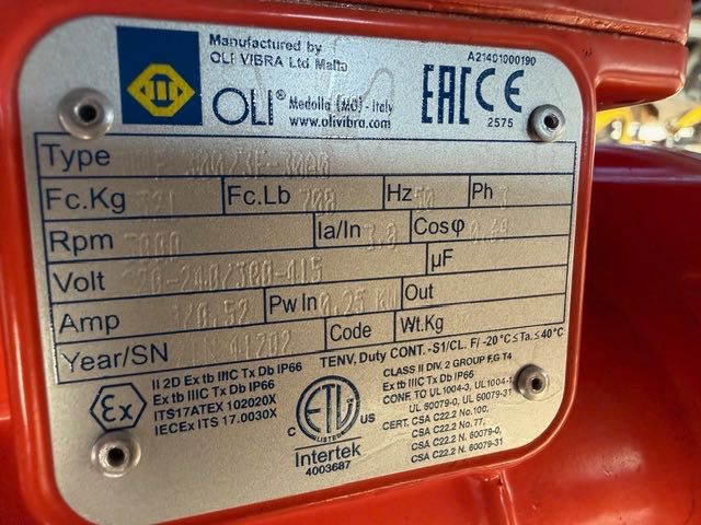 OLI VIBRA silnik wibracyjny do kosza 1.30 kw