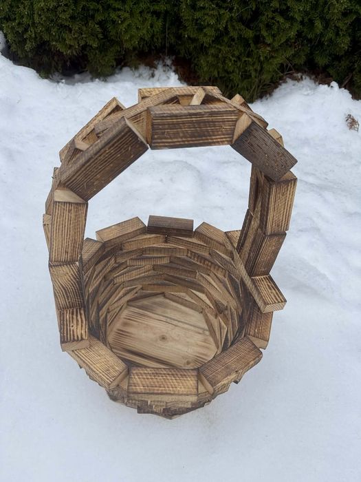 Kosz Donica z drewna klocków