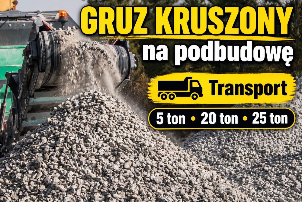 Gruz kruszony – przekrusz betonowy | Utwardzenie drogi, placu, podjazdu