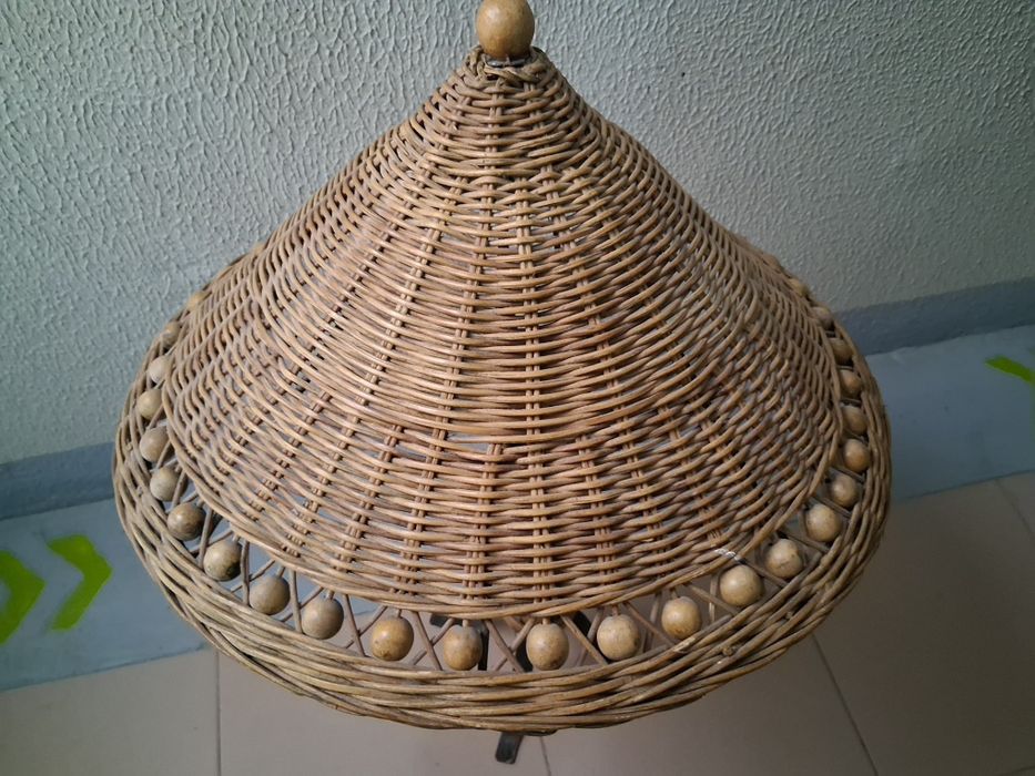 Candeeiro de Mesa em Bambu - VINTAGE