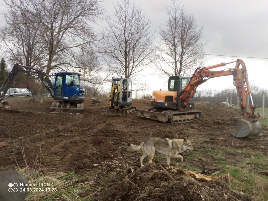 Minikoparka Usługi ziemne wykopy przyłącza prad gaz woda kanalizacja