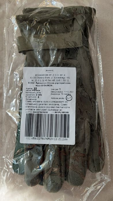 Rękawice zimowe pięciopalcowe 615A/MON