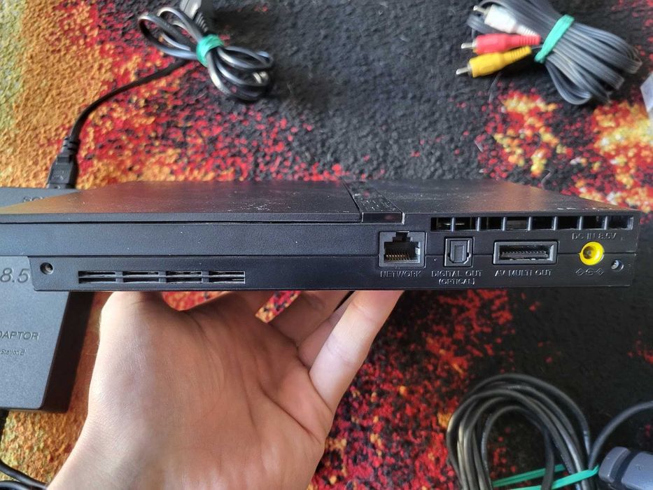 Konsola PlayStation 2 PS2 Slim SCPH-75004, Pad, Okablowanie, Karta 8MB