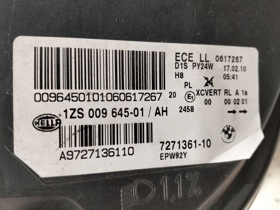 Ótica BMW x6 bi-xenon ref. 1ZS009645-01/AH