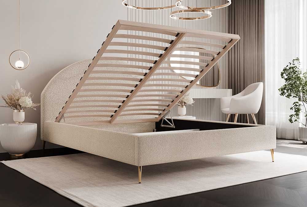 Łóżko tapicerowane PORTO SLIM z pojemnikiem na pościel DARMOWA DOSTAWA