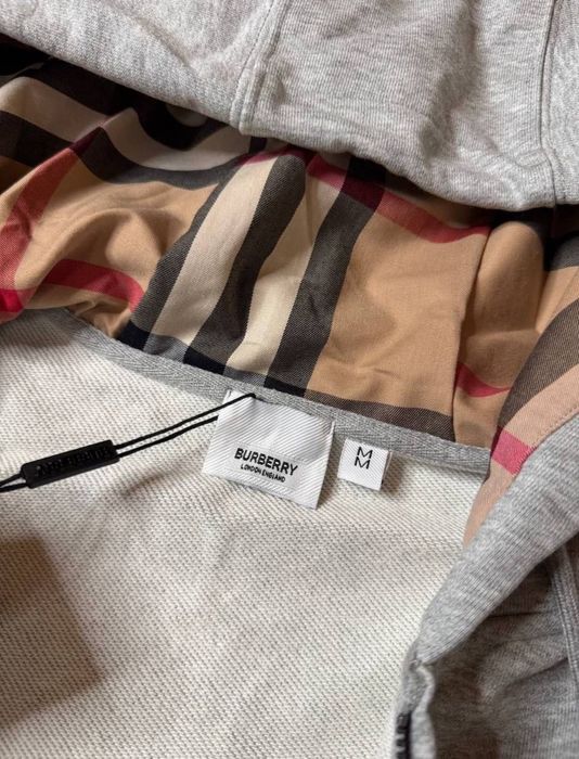 Зіп-худі Burberry чоловіче S–XL чорне/молочне + подарунок
