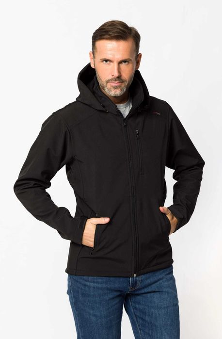 Męska kurtka softshell wind rorse czarna wodo/wiatroszczelna