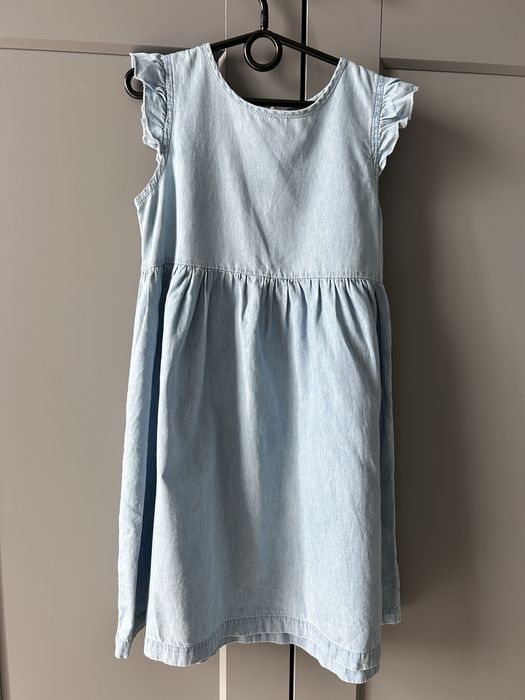Sukienka dzinsowa 152 cienki jeans piekna