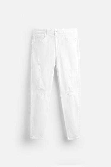 Чоловічі білі завужені джинси Zara 42