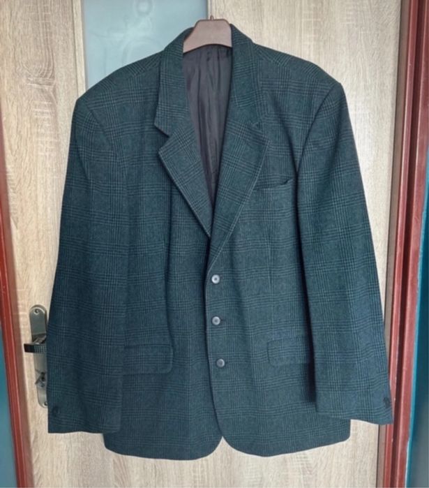 Marynarka męska Vintage / butelkowa zieleń / r. 44 70%welny