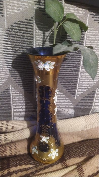 Ваза скло думаю богемське 30см ціла