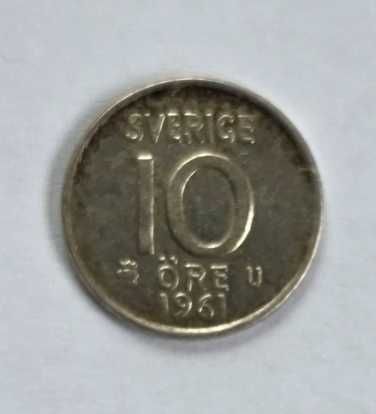 Moneta Szwecja 10 Öre 1961 r. /srebro Ag/