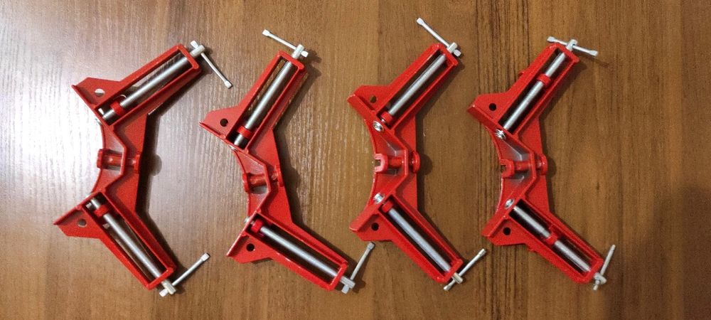 Набір кутових струбцин 90° для дерева та меблів, 4 шт