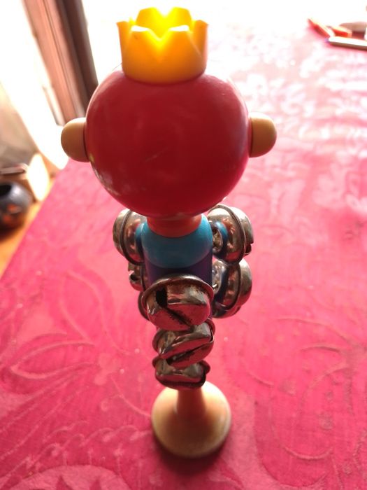 Tlim Tlim! Palhaço!-Guizo Madeira antigo10E-Brinco Vintage-3E Desde 3E