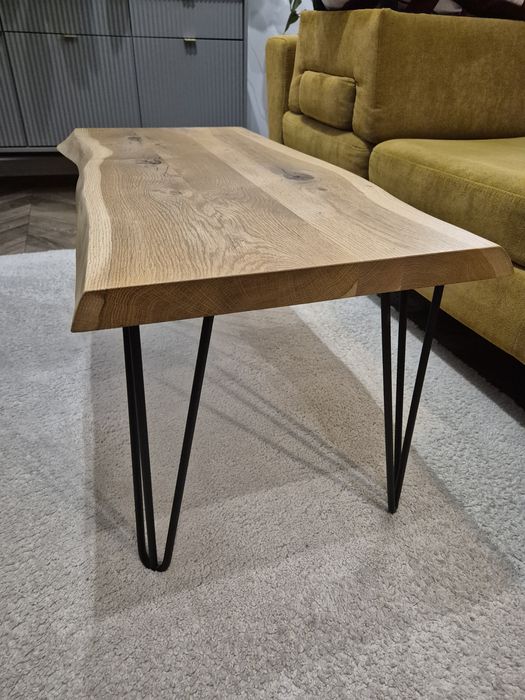 Stolik stół  kawowy dębowy drewniany loft industrial