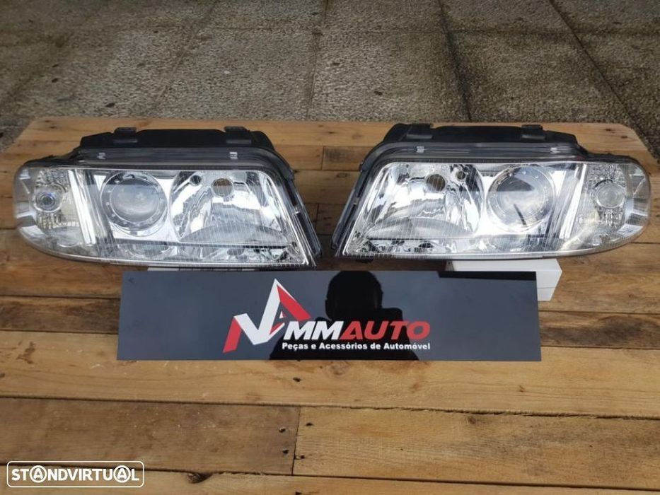Faróis Audi A4 B5 Facelift Fundo Cristal