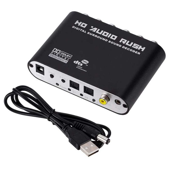 Conversor Decodificador Áudio Digital SPDIF / Coaxial p/ Analógico RCA