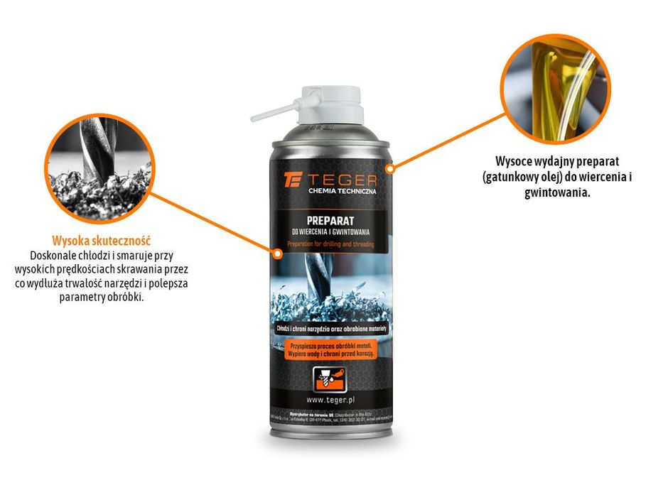 Preparat do wiercenia i gwintowania 400 ml / TEGER