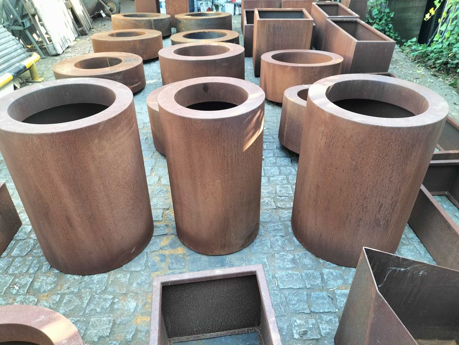 Floreira Vaso Chapa Aço Corten Ferrugem
