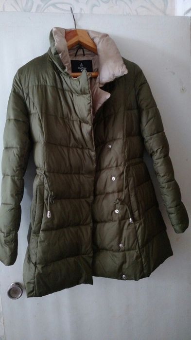 Продам новый женский пуховик ("цвет зелёные оливки")