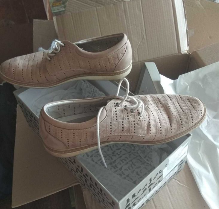 Кожаные туфли Натуральная кожа с перфорацией Обмен на смартфон картины