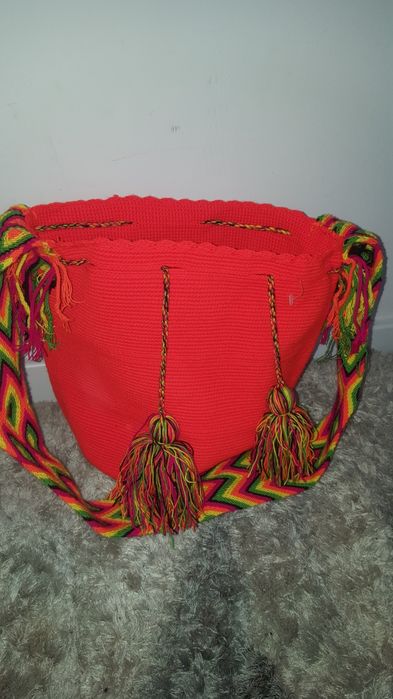 Torba torebka kolumbijska worek boho vintage tkana bawelna