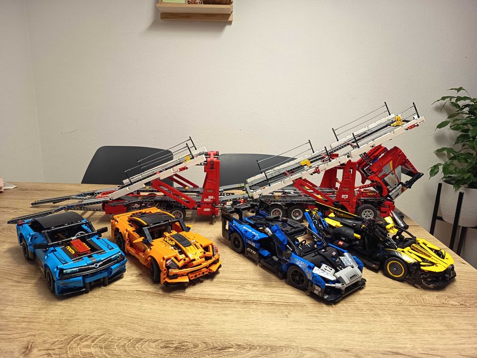 LEGO ® Technic ® 42098 Laweta + 42093 Corvette + 42123 McLaren Senna + Bugatti Bolide. Mega zestaw, dla konesera.