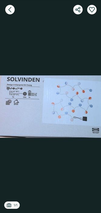 Girlanda solarna IKEA Solvinden - 24 kolorowe lampki