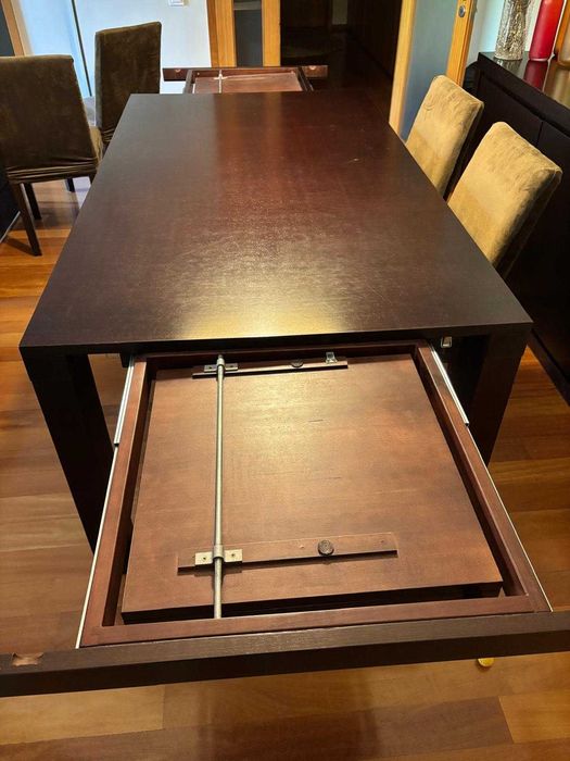 Mesa de jantar extensível 1x1,80 m (abre até 3 m) + Cadeiras - Maia