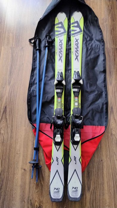 Komplet narciarski- narty, buty, kijki, kask, pokrowiec