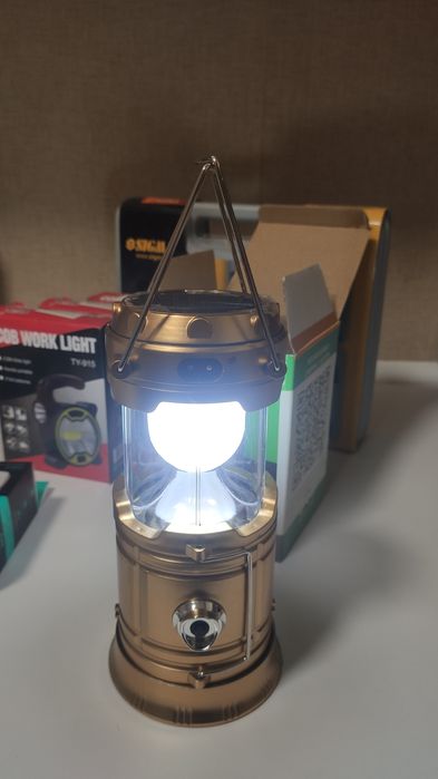 Кемпінговий ліхтар з сонячною панеллю 6+1 LED