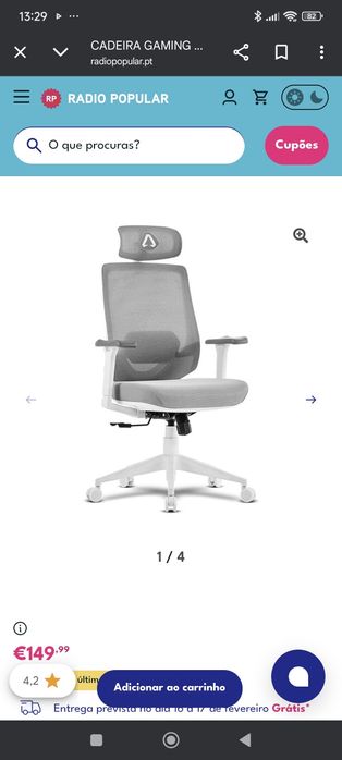 Cadeira alpha gamer Stella ergonómica