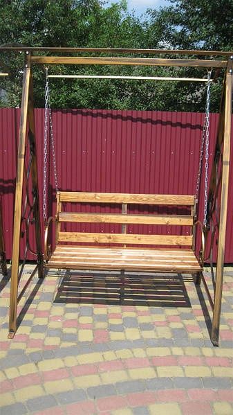 Гойдалка садова для дому кована велика розбірна В-210хШ-200хГ-150см