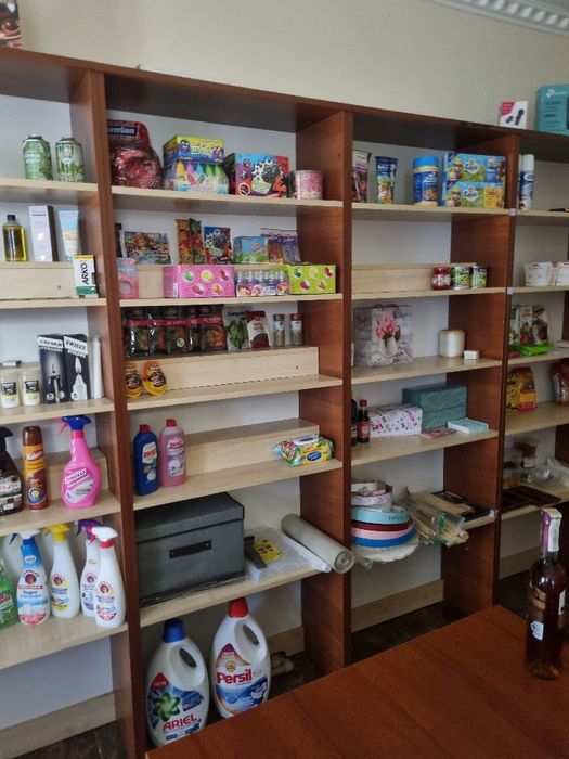 Стелажі, полки у магазин, ДСП, золотий дуб + смерека, меблі, обмін