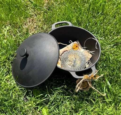 Котелок чугунный maysternya 2 л 3 л 6 л с крышкой чавун кастрюля