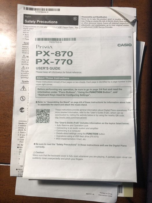 Casio PX-770 BK Privia - Piano digital - muito pouco uso, em excelente condições.