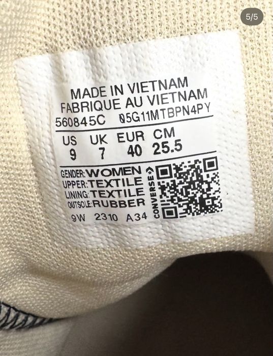 Кеди високі на платформі Converse Розмір 40