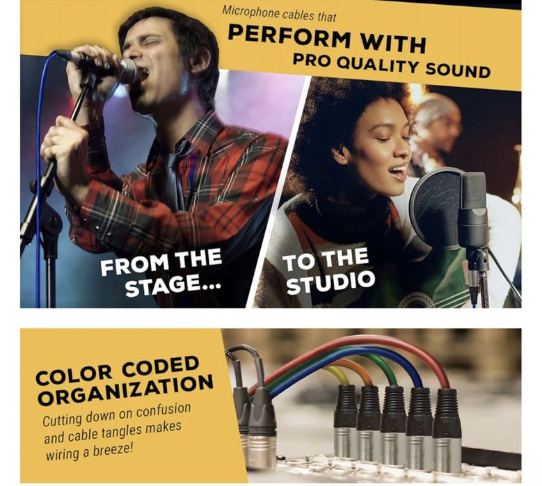 Przewód kabel mikrofonowy gługo GSL Audio Profesional XLR 7.5 m