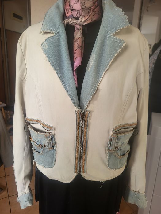 Skura krotka kremowo dzinsowa Włoska Anna Biagini