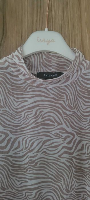 Beżowo białe body cienkie rozciągliwe Primark, roz 38-40