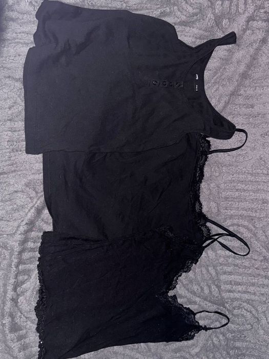 майки у2к чорні з мереживом