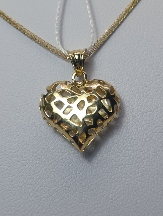 Złota zawieszka wisiorek w formie serduszka złoto próby 585° 14k