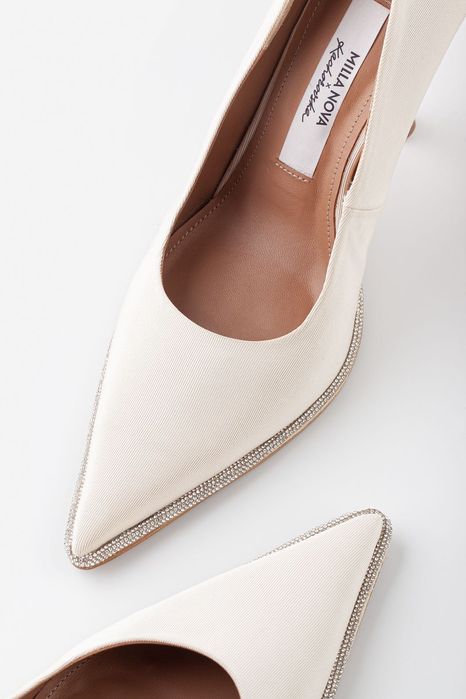 Лодочки молочні сатинові Kachorovska X Milla Nova