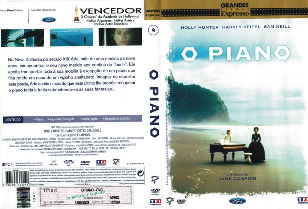The Piano (DVD, 1998) Holly Hunter, Harvey Keitel, - DVD