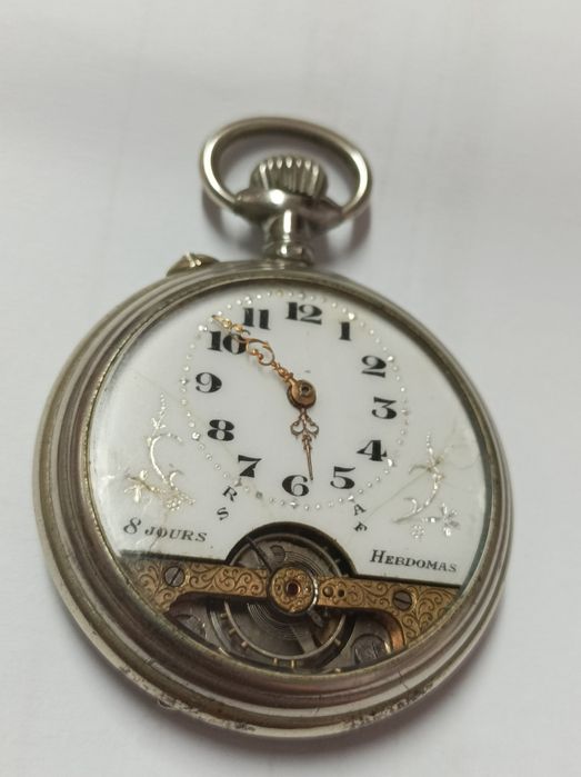 Relógio de bolso vintage Hebdomas 8 Jours