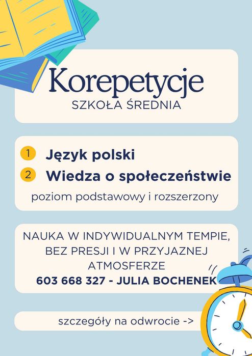 Korepetycje język polski & wos