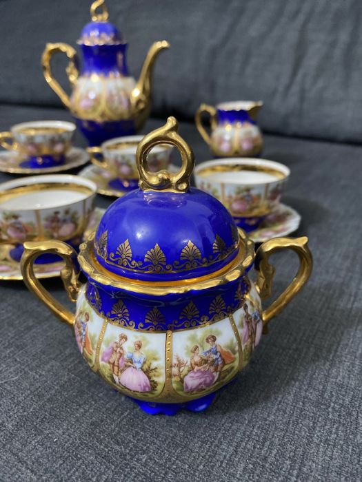 Serviço de chá em porcelana JWK Bavaria em ouro