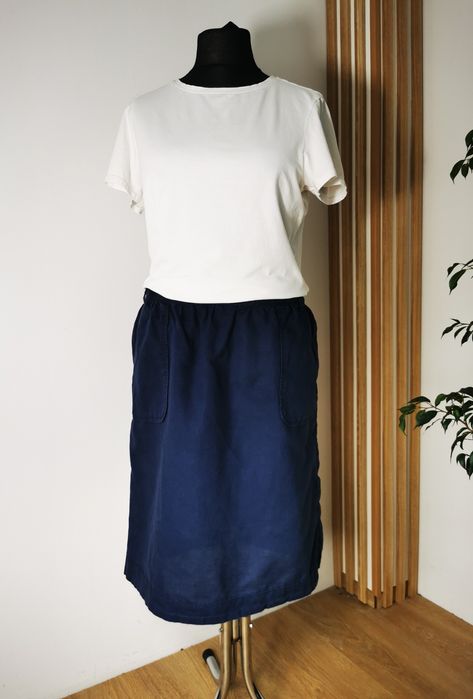 Spódniczka lniana (linen, flax), bawełniana, letnia, papaya, 44, XXL,